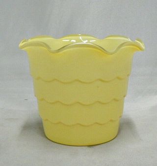 Vintage Fire King Scalloped Yellow Flower Pot