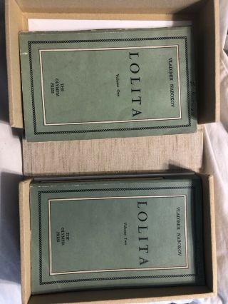 Lolita First Edition 2 Volume Books With Hard Cover Case That Looks Like A Book