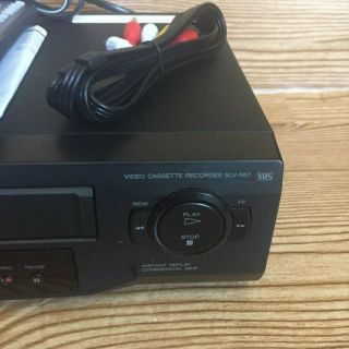 VTG Sony SLV - N51 Black VCR/VHS Player w/ Remote,  AV Cable & VHS Tape - 4