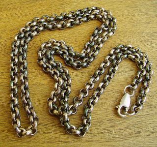 Vintage 925 Silver Heavy Chunky Mens/ladies Long Belcher Chain Necklace 50g,  26 "