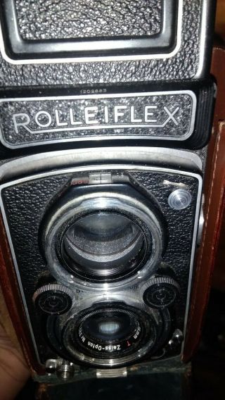 Rolleiflex TLR white face camera - 12/24 Zeiss Planar 3.  5/75mm kit 10