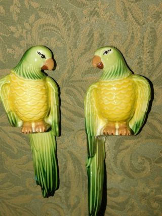 Vintage Ceramic Arts Studio Shelf Sitters Parrots Pete Polly