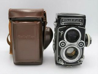 Rolleiflex 3.  5f Tlr Camera Model 3 Early 60s W/ Zeiss F3.  5 Planar 75mm