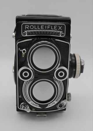 Rolleiflex 3.  5f TLR Camera Model 3 Early 60s W/ Zeiss f3.  5 Planar 75mm 3