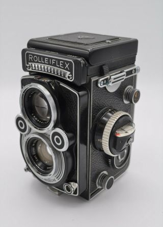 Rolleiflex 3.  5f TLR Camera Model 3 Early 60s W/ Zeiss f3.  5 Planar 75mm 8