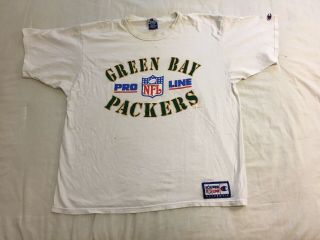 Vintage Green Bay Packers T - Shirt Size Xl Pro Line Nfl
