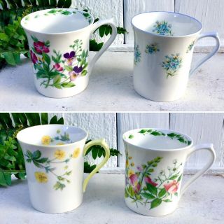 Set/4 Vintage Mismatched Fine Bone China Tea Cups/coffee Mugs Reserved
