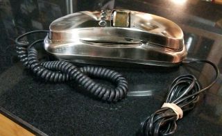 Vintage Radio Shack Trim Line Shiny Chrome Desk/Wall Telephone W/Caller ID 2