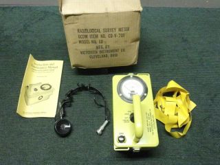 Victoreen Civil Defense Vintage Geiger Counter Cdv - 720 With Accessories & Box
