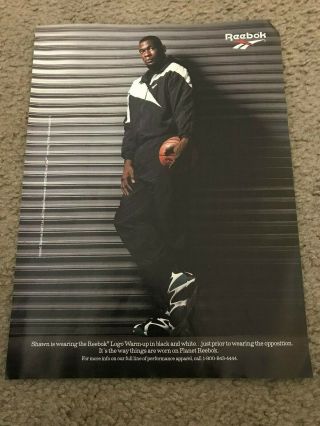 Vintage 1995 Reebok Shawn Kemp Poster Print Ad Basketball Shoes Warmup Jacket