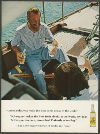 Schweppes Quinine Water - 1965 Vintage Soda Print Ad