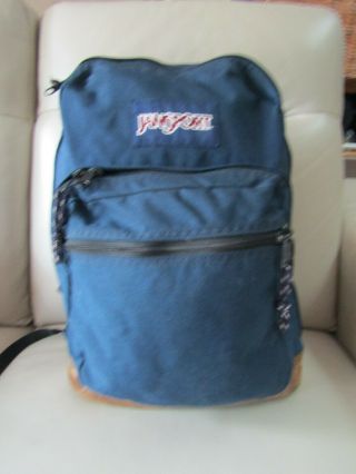 Vintage Jansport Backpack/daypack Suede Bottom Navy Blue
