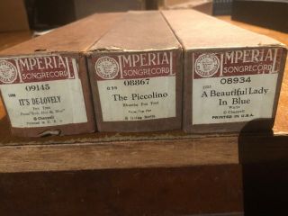 Bundle Of Three Imperial Player Piano Rolls (vintage 1900’s)