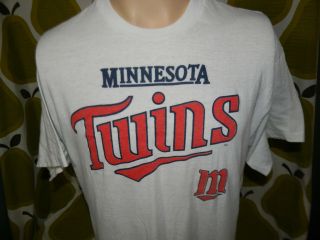 Vtg 90s Minnesota Twins White T Shirt Men 