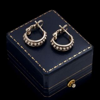 Vintage Designer Sterling Silver Suarti Byzantine Bali Geometric Hoop Earrings