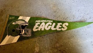 Vintage Philadelphia Eagles Full Size Nfl Football Pennant Rare Memorabilia