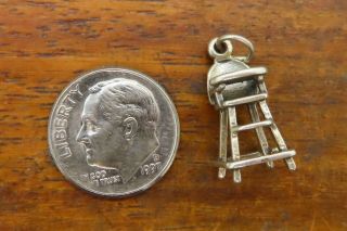 Vintage Sterling Silver High Chair Baby Child Tray Step Old Fashioned Charm