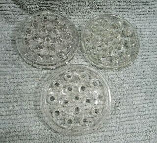 3 Vintage 1940 ' s Clear Heavy Glass 5 