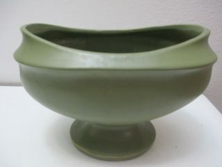 Vintage Mccoy Floraline Pottery Oval Pedestal Planter 441 Green 5 7/8 " T 1968