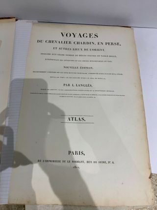 1811 : LARGE FOLIO CHARDIN ATLAS VOLUME - PERSIA AND ORIENT - HANDSOME PLATES 7