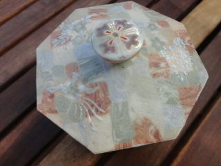 Vintage Asian Octagonal,  Stoneware Signed Lidded Box 3