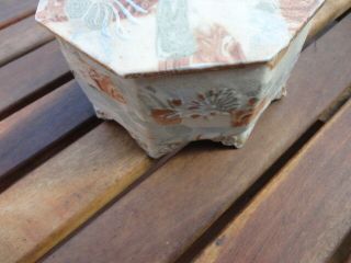 Vintage Asian Octagonal,  Stoneware Signed Lidded Box 4