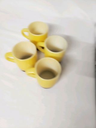Vintage Fire King Anchor Hocking Coffee Cups Mug Yellow Burnt Orange 4 5