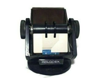 Vtg Rolodex Model Sw - 240 Wood Grain Rotary Business Card File Personal Organizer