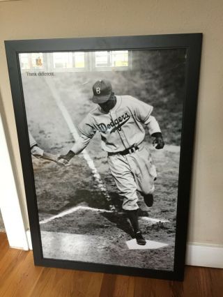 , Framed 24 X 36 " Jackie Robinson Apple Think Different Poster