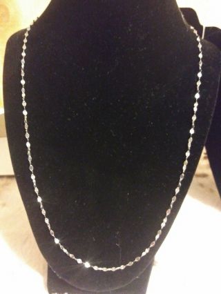 Vintage Long 925 Italy Sterling Silver 28 " Necklace Chain Sequin Links