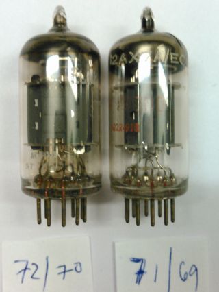 Vintage Matched Pair (2) Mullard 12ax7 Vacuum Tubes 1960 