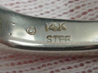 Vintage Sterling Silver & 14k Gold Modernist Ring.  56 6