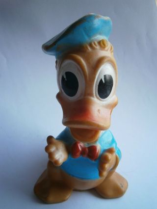 Vintage Donald Duck Baby Walt Disney Production Rubber Toy Doll Puppet