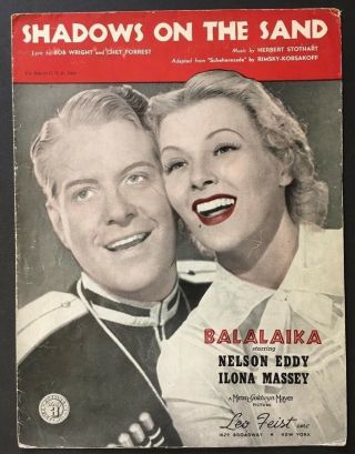 Ilona Massey Eddy Balalaika 1939 Vintage Movie Sheet Music Cover Note Card 473