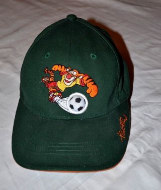 Vintage Walt Disney World Kids Tigger Hat 3d Soccer Ball Cap Green Strapback