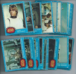 Star Wars 1977 Vintage Blue Series 1 Complete Set 1 - 66 Cards Are Ex,  (bc1)