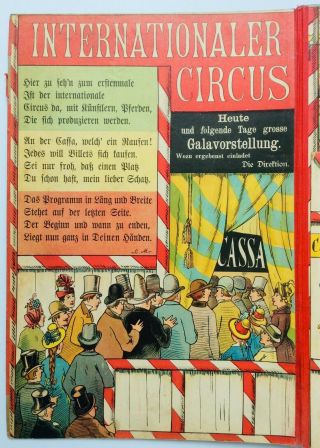 1901 (4th Ed) Lothar Meggendorfer’s “Internationaler Circus” German Pop - up Book 3