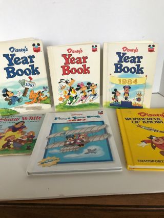 Vintage Disney Year Book 1981 1982 1984 2003 Snow White World Hardcover