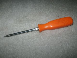 Vintage Snap - On Orange Handle Screwdriver Altered Into Awl,  8 " Long,  Made In Usa
