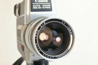 Canon Auto Zoom 518 SV Super8 Film 8mm Movie Camera 8 w/ 518 Case 4