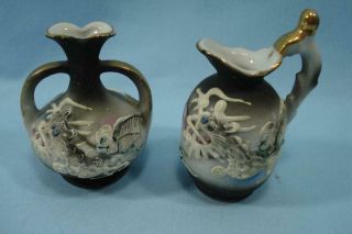 Kittens Vintage Miniature Dragon Ware Pitcher & Vase