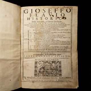 1683 VELLUM Gioseffo Flavio Historico FULL PAGE WOODCUTS 140 Illustrations WAR 5