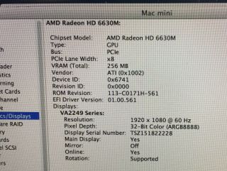A1347,  Apple Mac mini 2.  7 GHz i7,  250GB SSD,  Radeon Graphics,  16GB RAM OSX 10.  8.  5 9