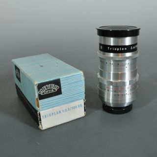 Meyer - Optik Gorlitz Trioplan 2.  8/100 Exakta Lens Box Both Lens Caps