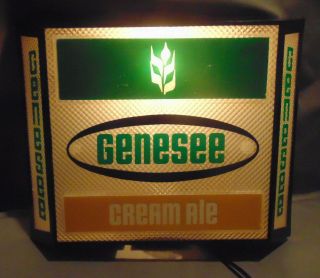 Vintage Genesee Cream Ale Light Up Beer Advertising Electric Bar Sign 70 ' s 2
