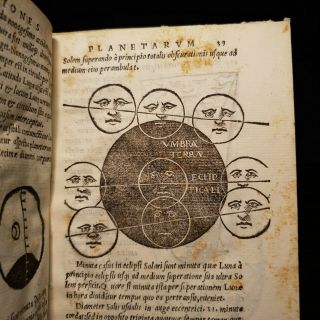 1537 VELLUM NOVAE THEORICAE PLANETARUM GEORGII Astronomy WOODCUTS Stars SUN MOON 11