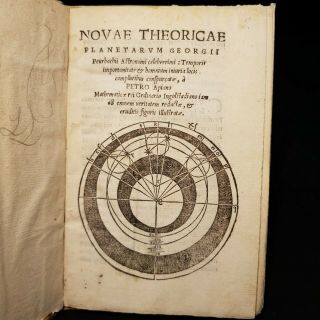 1537 VELLUM NOVAE THEORICAE PLANETARUM GEORGII Astronomy WOODCUTS Stars SUN MOON 5