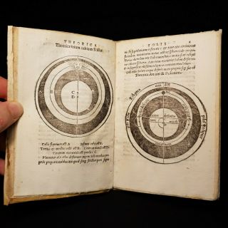 1537 VELLUM NOVAE THEORICAE PLANETARUM GEORGII Astronomy WOODCUTS Stars SUN MOON 7