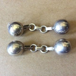 Vintage Mexican Sterling Silver 925 Earrings Dangle Balls