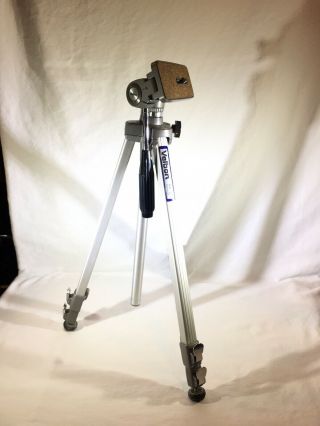 Velbon Ve - 3 Vintage Aluminum Camera Tripod With Box